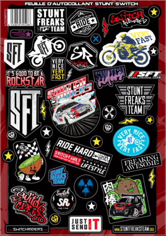 Stickere & Grafică - Set stickere moto SFT Stunt-Switch Logo Sheet