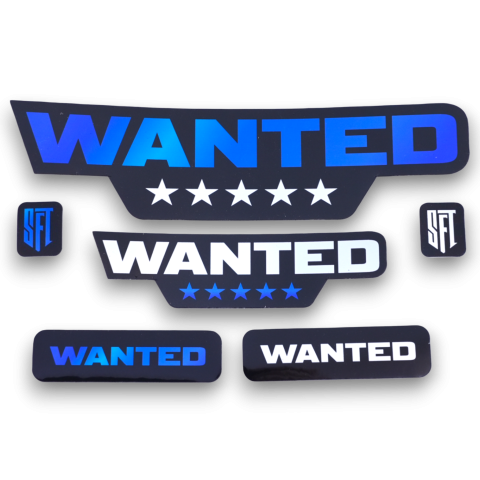 Stickere - Set stickere moto SFT Wanted Sticker - Blue