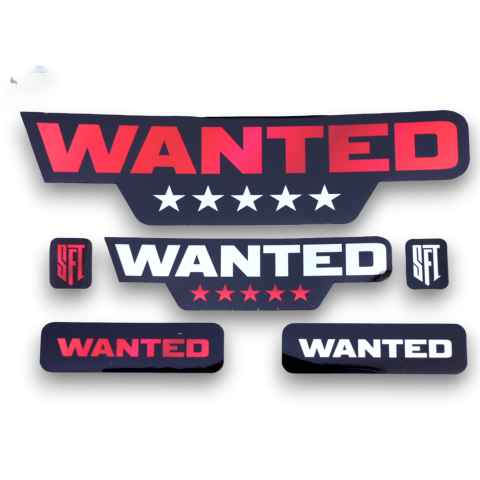 Stickere - Set stickere moto SFT Wanted Sticker - Red