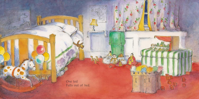 Carte cu ilustratii. One Ted falls out of bed. Macmillan [4]