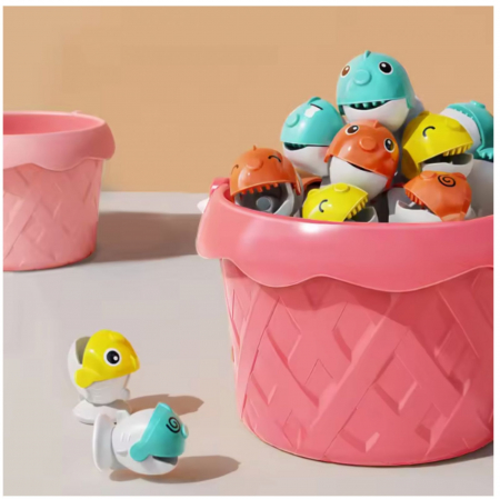 Joc Interactiv de Pescuit Magnetic. Set cu 2 Lansete, 4 Galetuse, Ornamente si Muzica, 3+ Ani, Albastru [3]