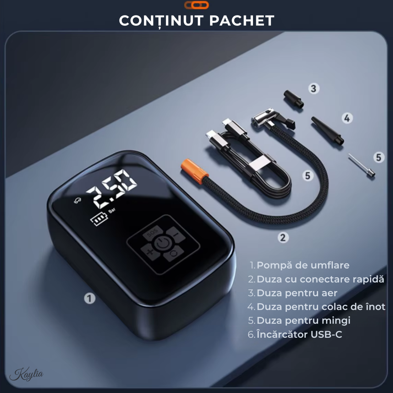 compresor-auto-portabil-kaylia-pompa-aer-masina-baterie-3600mah-4-accesorii-umflare-roti-minge-bicicleta-usor-de-utilizat-incarcare-usb-ecran-digital-oprire-automata-negru [7]