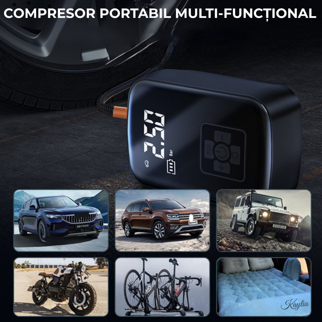 compresor-auto-portabil-kaylia-pompa-aer-masina-baterie-3600mah-4-accesorii-umflare-roti-minge-bicicleta-usor-de-utilizat-incarcare-usb-ecran-digital-oprire-automata-negru [3]