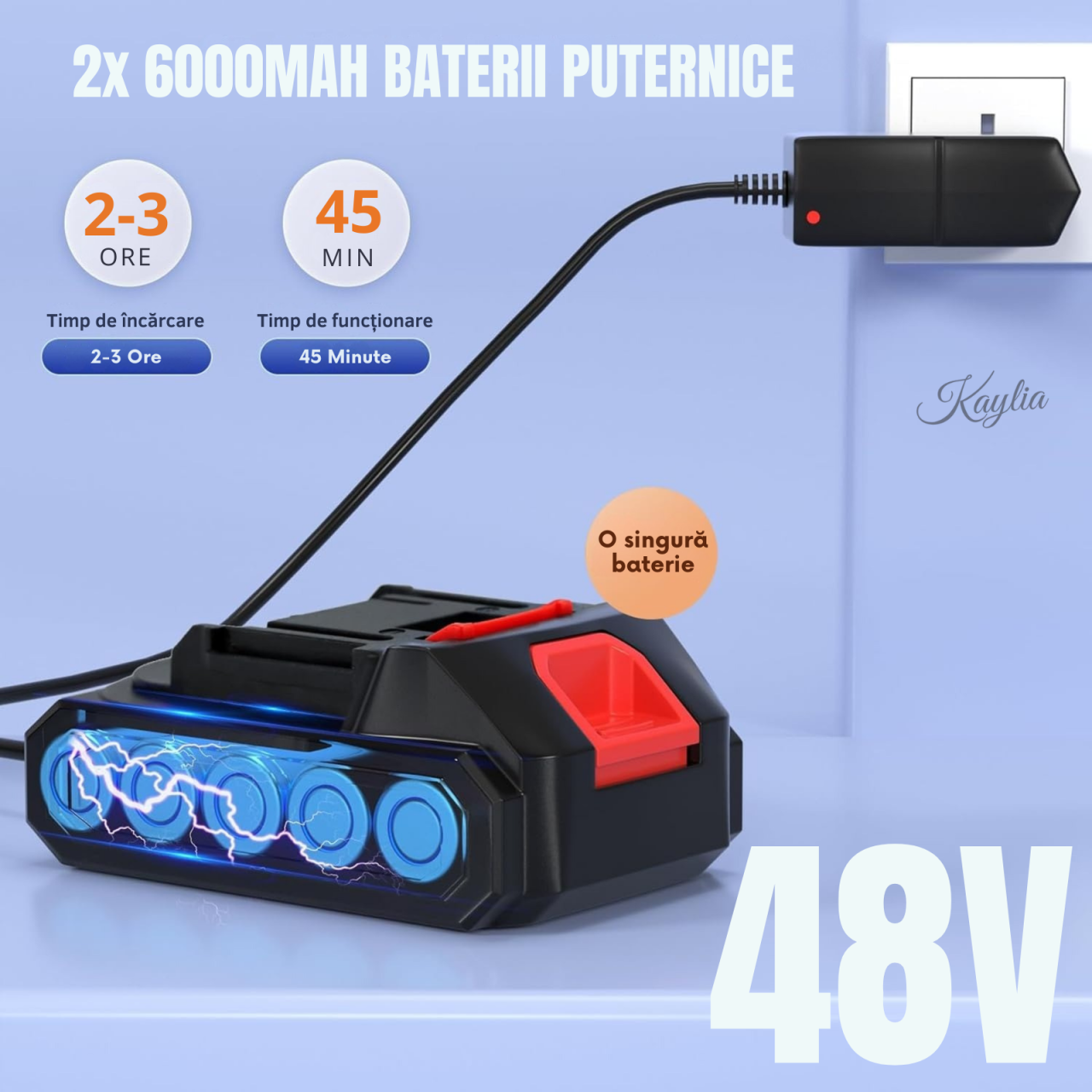 Pistol de spalat cu presiune portabil fara fir 50 bari cu acumulator si auto-amorsare [6]