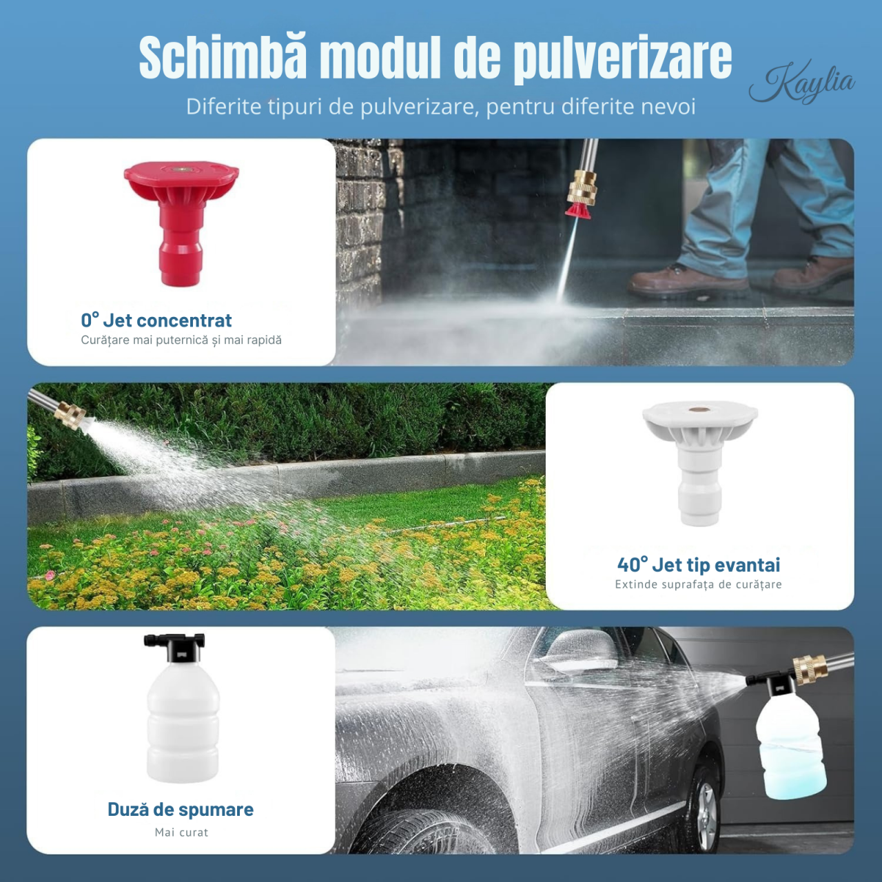 Pistol de spalat cu presiune portabil fara fir 50 bari cu acumulator si auto-amorsare [4]