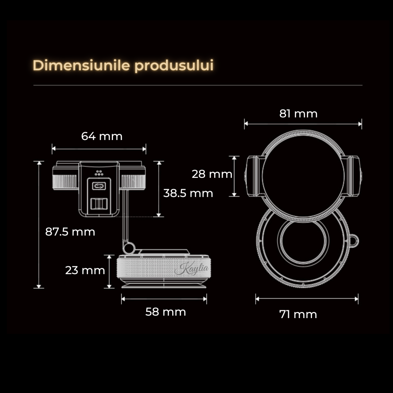 Suport auto universal pentru telefon Kaylia cu prindere hibridă magnetică MagSafe și clipsuri laterale, bază ventuză de vid cu nano-gel pentru bord texturat [7]