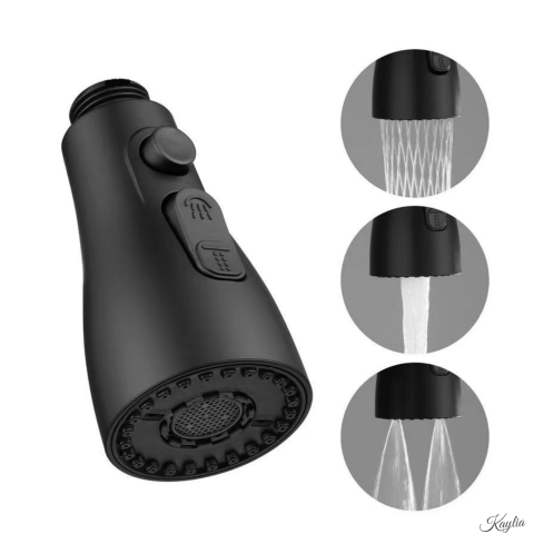 Produse pentru casa - adaptor-universal-pentru-robinet-bucatarie-kaylia-3-moduri-de-pulverizare-a-fluxului-de-apa-rasucirea-si-rotirea-la-360-de-grade-usor-de-instalat-abs-negru