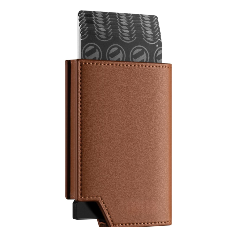 Portofele - Portofel Smart Slim Kaylia din piele microfibră albastra cu protecție RFID și suport carduri pop-up