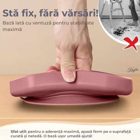 set-hranire-bebelusi-din-silicon-6-piese-kaylia-farfurie-compartimentata-si-bol-cu-ventuze-lingurita-si-furculita-cana-baveta-ideal-pentru-diversificare-roz-albastru [4]