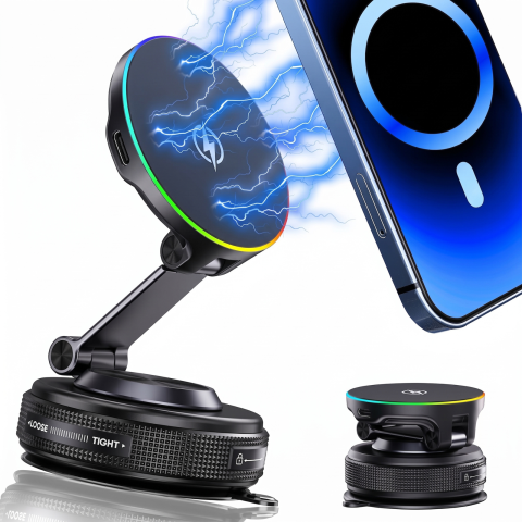 Accesorii masina - suport-auto-wireless-15w-magsafe-nano-gel-brat-ranforsat-ventilatie-kaylia