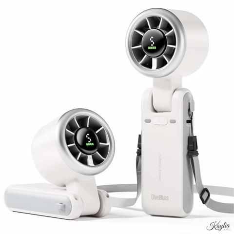 Accesorii pentru vara - ventilator-portabil-kaylia-reincarcabil-5-trepte-de-viteza-racire-rapida-pozitie-ajustabila-autonomie-12h-ventilator-turbo-mana-gat-birou-cablu-usb-c-calitate-superioara-4000mah-alb