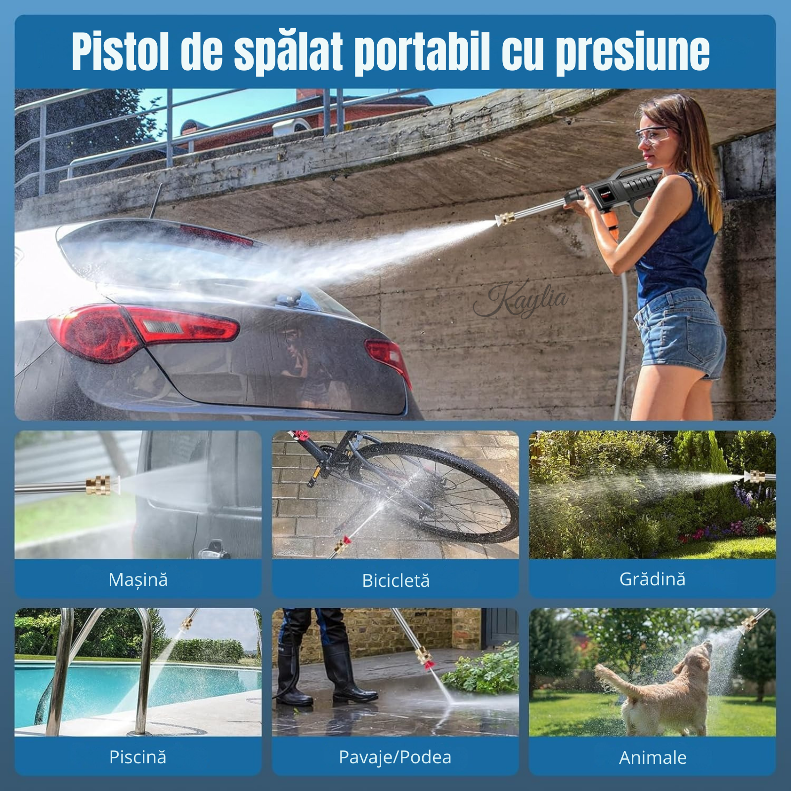 Pistol de spalat cu presiune portabil acumulator auto-amorsare