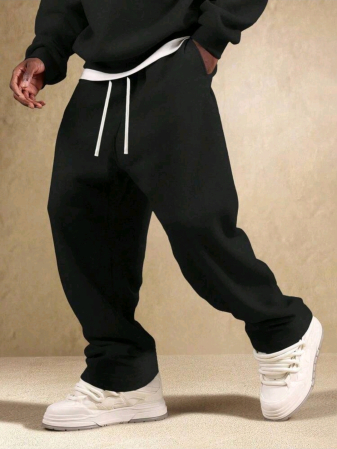 FEMEI - Pantalon lung cu snur -  negru