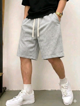 BARBATI - Pantalon scurt cu snur - gri