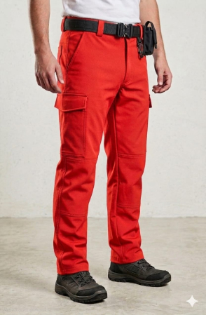 OUTDOOR - Pantaloni Softshell Rosii Impermeabili Heavy Duty