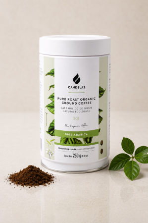 Cafea și ceaiuri - Cafea măcinată ecologică Cafés Candelas Pure Roast Organic 100% Arabica, 250 g