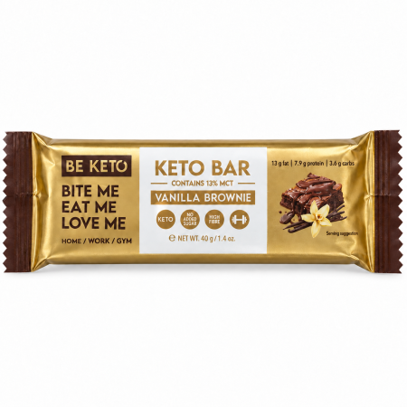 Batoane si biscuți - Baton Keto Vanilla Brownie BeKeto 40 g