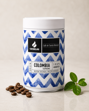 Cafea și ceaiuri - Cafea boabe Cafés Candelas Columbia Supremo Origin 100% Arabica, 250 g