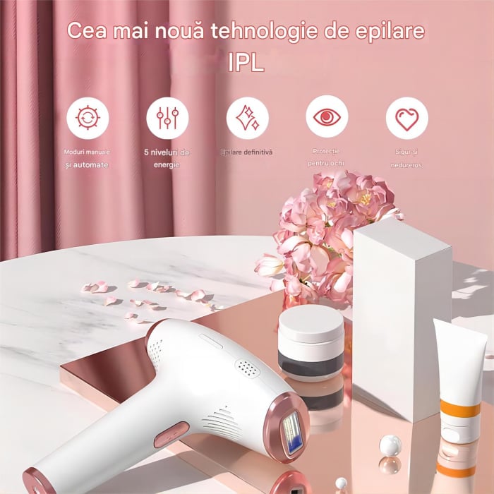 Epilator IPL OIAO E69-HR009, Pentru Epilare Definitiva Fara Durere, Tehnologie IPL, 5 Trepte De Intensitate, Senzor Piele SmartSkin, Mod Automat, Cu Afisaj, 990.000 de Pulsati [7]