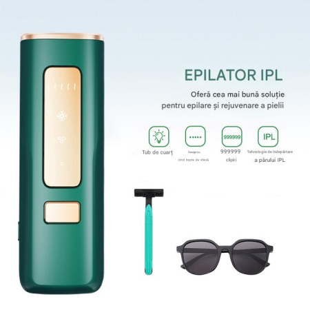 Epilator IPL OIAO E69-HR004, Pentru Epilare Definitiva Fara Durere, Tehnologie IPL, 5 Trepte De Intensitate, Senzor Piele SmartSkin, Mod Automat, Cu Afisaj, 990.000 de Pulsati [10]