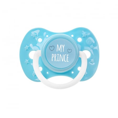 ACCESORII BEBELUSI - Suzeta silicon simetrica, 0 luni +, Albastru