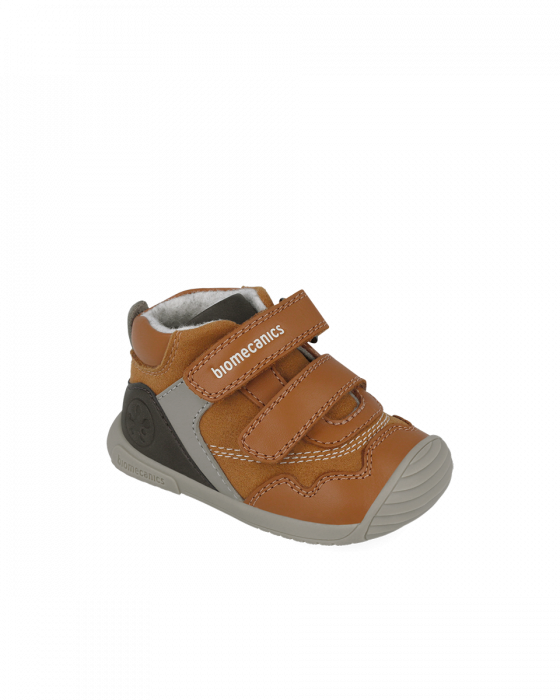 Ghete copii din piele naturala, imblanite, Mustar, Biomecanics 251125-C087FB [2]