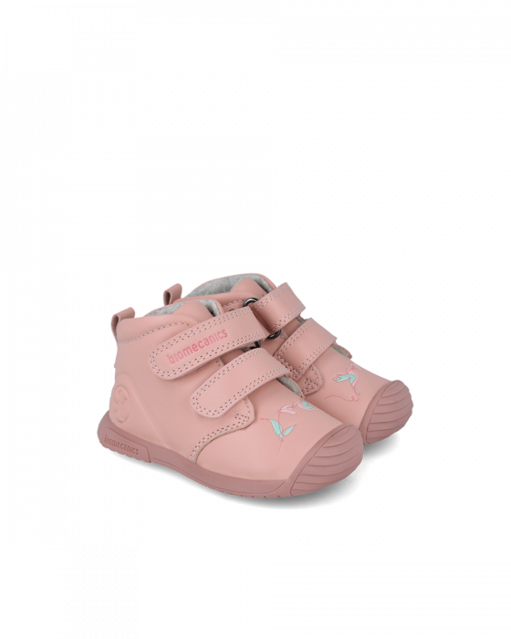 Ghete copii din piele naturala, imblanite, Roz, Biomecanics 251106-B193FB [3]
