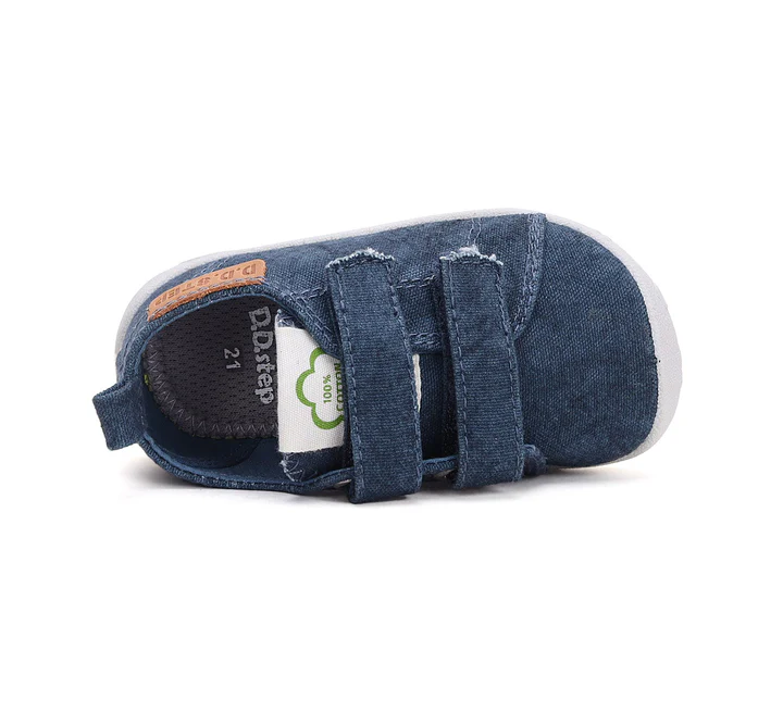 Pantofi baieti, din panza, interior, albastru-blug, BAREFOOT, DD STEP C086-42881E [3]
