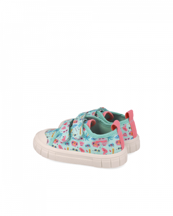 Pantofi din material textil, turquoise, cu imprimeuri, Pique, Garvalin 252383-A539 [3]