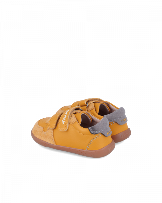 Pantofi baieti din piele naturala, mustar, 241302-C240 [4]