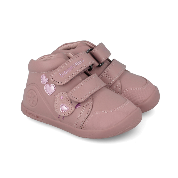 Pantofi copii fete calapod lat din piele Biomecanics, Roz - 251153-A159 [1]