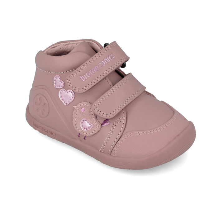 Pantofi copii fete calapod lat din piele Biomecanics, Roz - 251153-A159 [3]