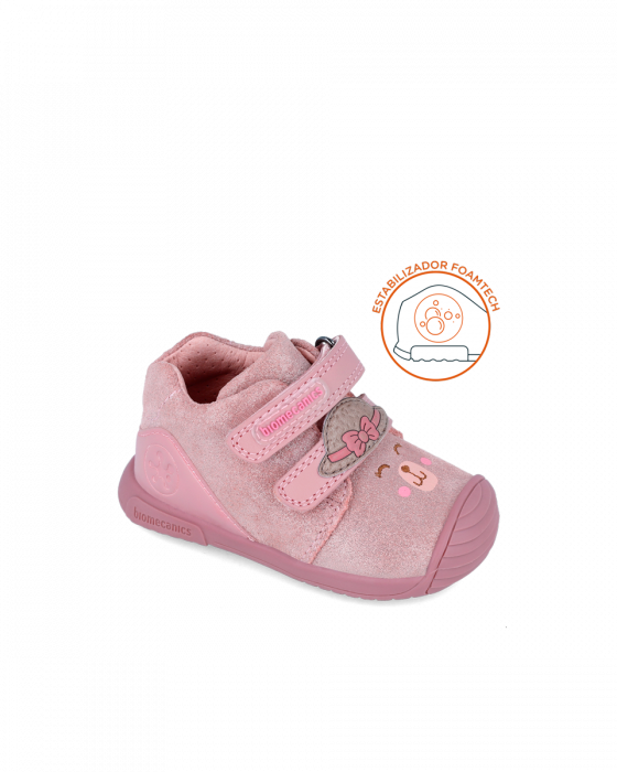 Pantofi fete, din piele naturala, roz, Biomecanics 241107-B777 [1]