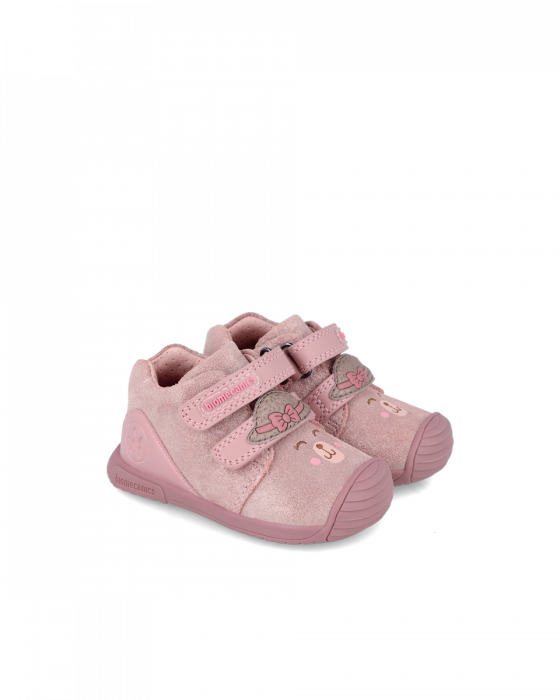 Pantofi fete, din piele naturala, roz, Biomecanics 241107-B777 [2]