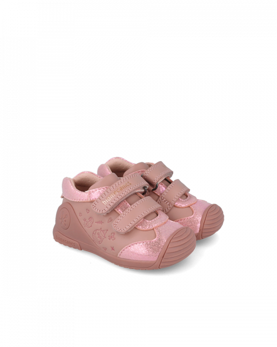 Pantofi fete, din piele naturala, roz kiss, Biomecanics 251101-A159 [3]