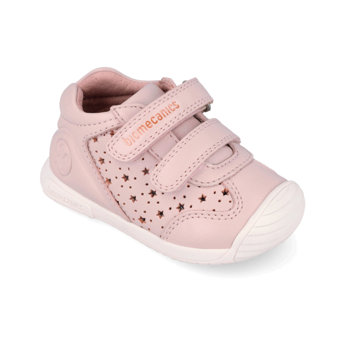 Pantofi fete, din piele naturala, Biomecanics, Beige cu stelute, 262101-A779 [4]