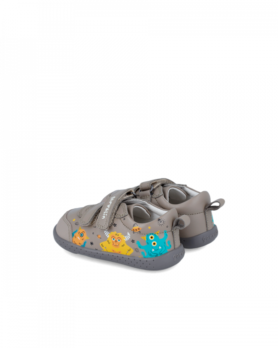 Pantofi baieti din piele naturala, gri, 241309-B780 [3]