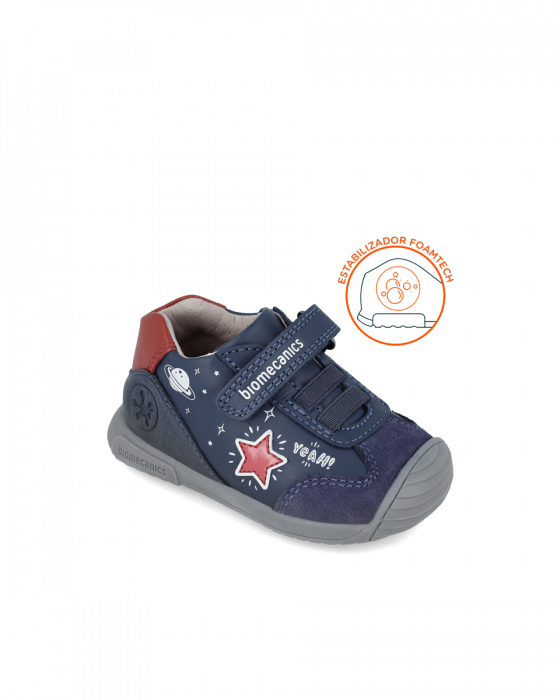 Pantofi baieti, din piele naturala, bleumarin, Biomecanics 241129-A183 [1]