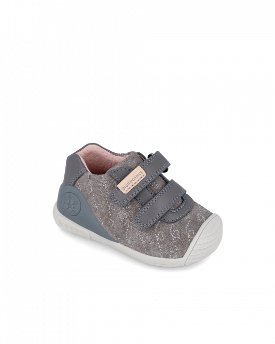 Pantofi fete, din piele naturala, gri, Biomecanics 241101-A168 [1]