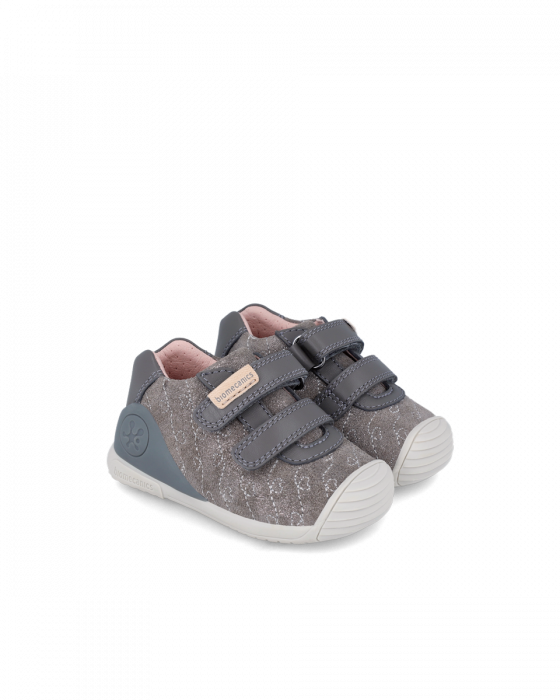 Pantofi fete, din piele naturala, gri, Biomecanics 241101-A168 [2]