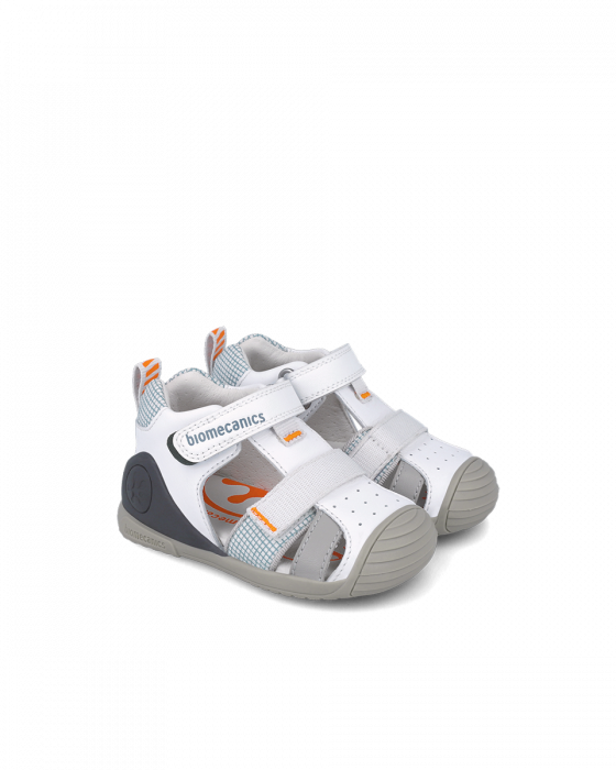 Sandale baieti, din piele naturala, alb, Biomecanics 252117-C050 [2]