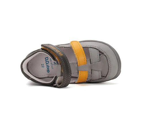 Sandale baieti, din piele naturala, deschise, gri, BAREFOOT, DD STEP H077-51332 [5]