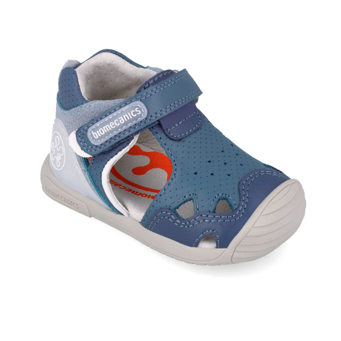 Sandale baieti, din piele naturala, albastru, Biomecanics  262128-A631 [4]