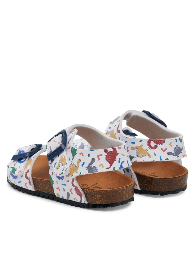 Sandale baieti, din material sintetic, alb mat cu imprimeuri, Garvalin 252472-B050 [2]