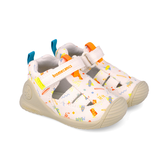Sandale copii, din material textil, crem, Biomecanics 252179-B050 [1]