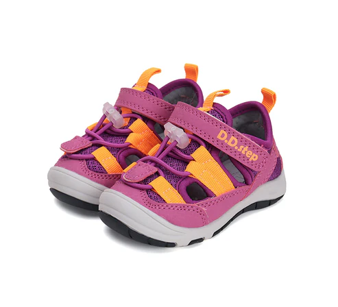 Sandale fete, din material textil, violet si galben, DD Step G065-51458D [5]