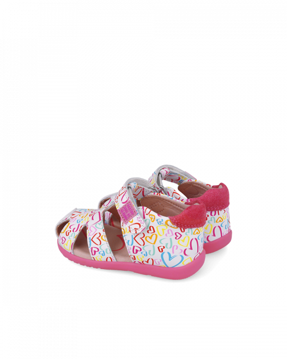 Sandale fete, din piele naturala, alb cu imprimeuri colorate, AGATHA RUIZ DE LA PRADA 252902-B050 [3]