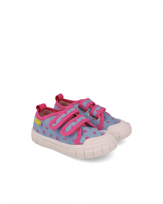 Sneakers fete, din material textil, albastru-blug cu imprimeuri roz, Agatha Ruiz De La Prada 252931-A224 [2]
