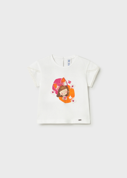 Tricou imprimeu fetite 01079-090 Alb Mayoral [2]