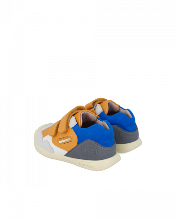 Pantofi baieti, din piele naturala, galben multicolor, Biomecanics  241130-B240 [2]